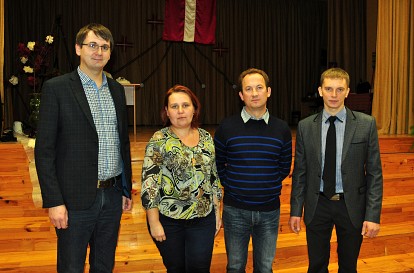 Izvirzītie pretendenti. No kreisās: Vjačeslavs Dubovskis, Jeļena Ivanova, Ivars Arbidāns un Jānis Aleksāns