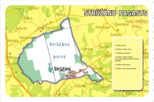 Strūžānu pagasta karte