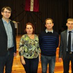 Izvirzītie pretendenti. No kreisās: Vjačeslavs Dubovskis, Jeļena Ivanova, Ivars Arbidāns un Jānis Aleksāns